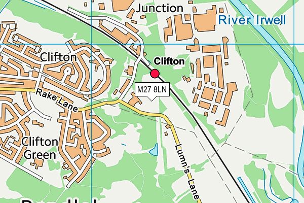 Magnesiums Sport Club (Closed) map (M27 8LN) - OS VectorMap District (Ordnance Survey)