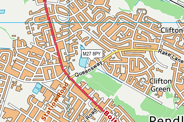 M27 8PY map - OS VectorMap District (Ordnance Survey)