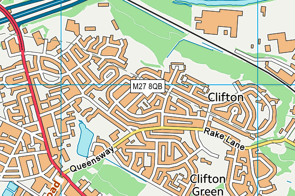 M27 8QB map - OS VectorMap District (Ordnance Survey)