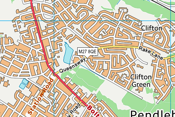 St Mark's RC Primary School map (M27 8QE) - OS VectorMap District (Ordnance Survey)