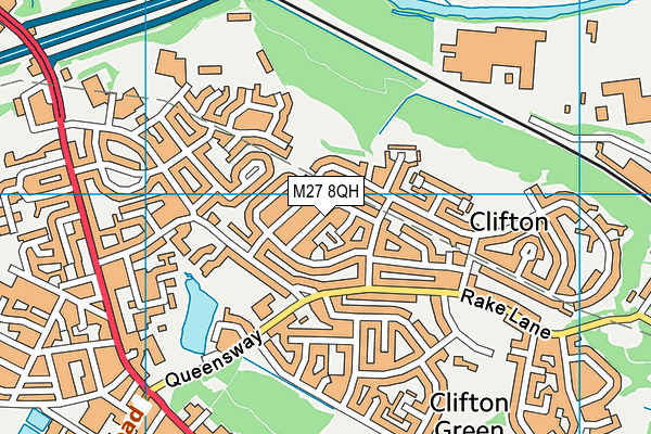 M27 8QH map - OS VectorMap District (Ordnance Survey)