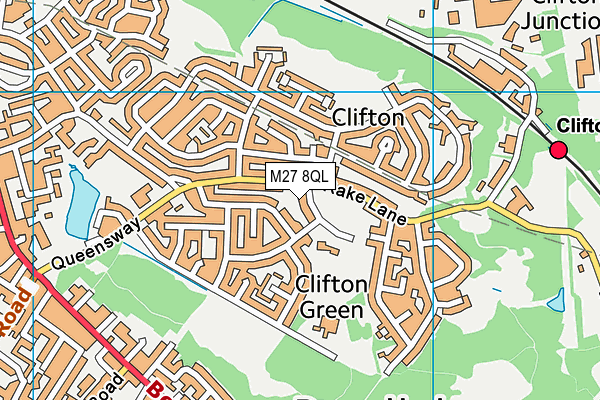 M27 8QL map - OS VectorMap District (Ordnance Survey)