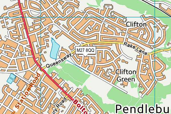 M27 8QQ map - OS VectorMap District (Ordnance Survey)