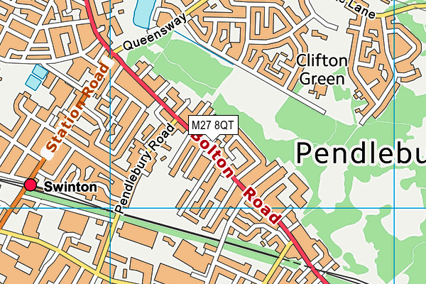 M27 8QT map - OS VectorMap District (Ordnance Survey)