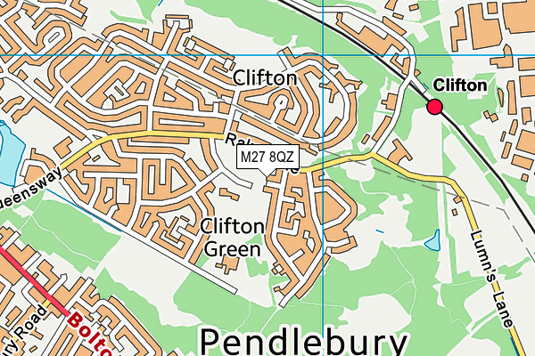 M27 8QZ map - OS VectorMap District (Ordnance Survey)