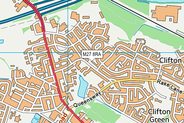 M27 8RA map - OS VectorMap District (Ordnance Survey)