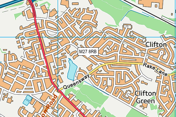 M27 8RB map - OS VectorMap District (Ordnance Survey)