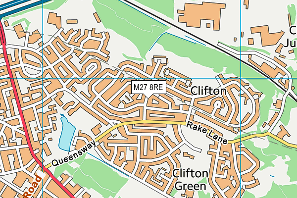 M27 8RE map - OS VectorMap District (Ordnance Survey)