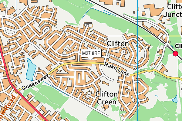 M27 8RF map - OS VectorMap District (Ordnance Survey)