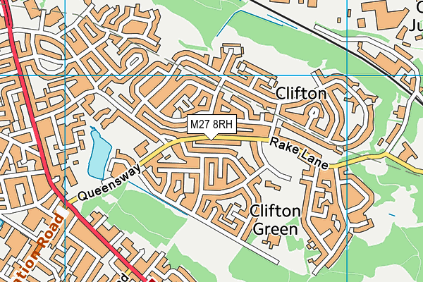 M27 8RH map - OS VectorMap District (Ordnance Survey)