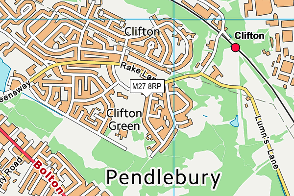 M27 8RP map - OS VectorMap District (Ordnance Survey)