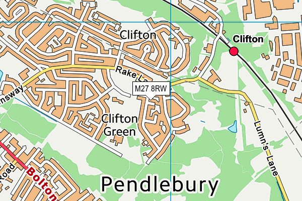 M27 8RW map - OS VectorMap District (Ordnance Survey)