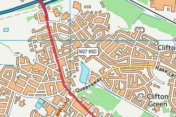 M27 8SD map - OS VectorMap District (Ordnance Survey)