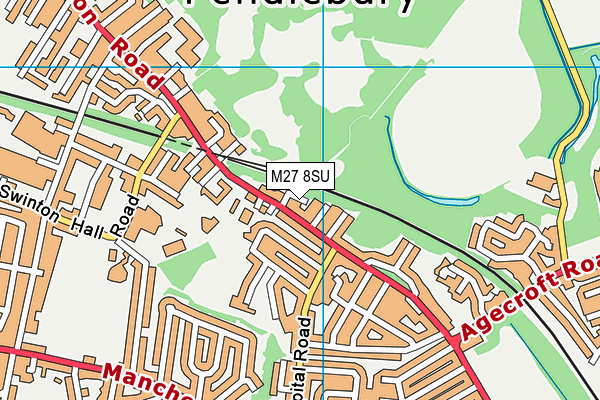 M27 8SU map - OS VectorMap District (Ordnance Survey)