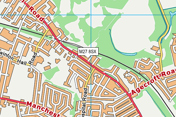 M27 8SX map - OS VectorMap District (Ordnance Survey)