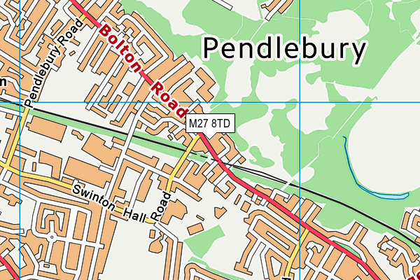 M27 8TD map - OS VectorMap District (Ordnance Survey)