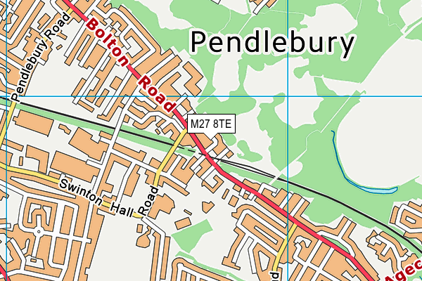 M27 8TE map - OS VectorMap District (Ordnance Survey)