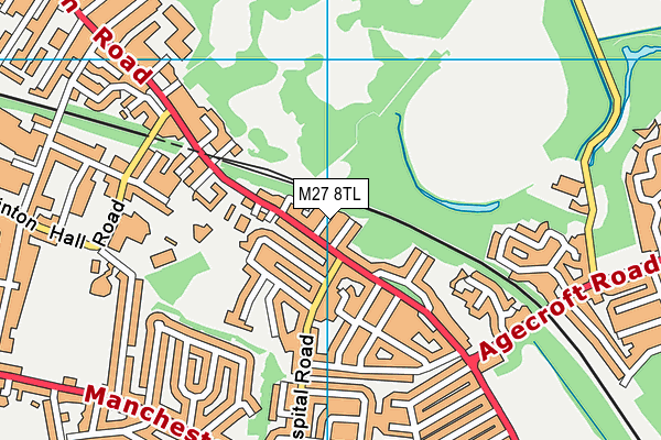 M27 8TL map - OS VectorMap District (Ordnance Survey)