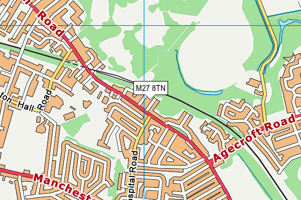 M27 8TN map - OS VectorMap District (Ordnance Survey)