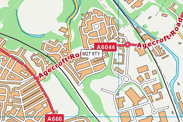 M27 8TY map - OS VectorMap District (Ordnance Survey)