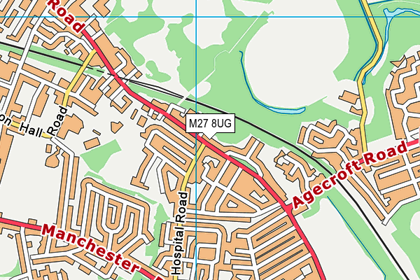 M27 8UG map - OS VectorMap District (Ordnance Survey)