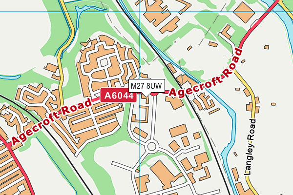 M27 8UW map - OS VectorMap District (Ordnance Survey)