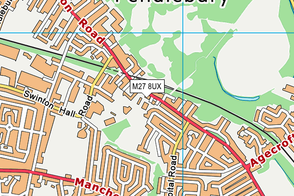 St Augustine's CofE Primary School map (M27 8UX) - OS VectorMap District (Ordnance Survey)
