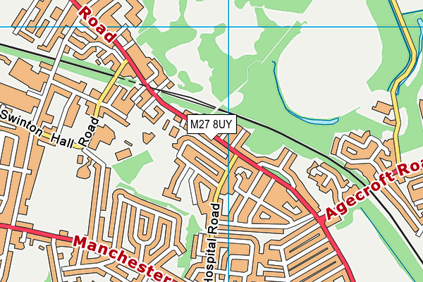 M27 8UY map - OS VectorMap District (Ordnance Survey)