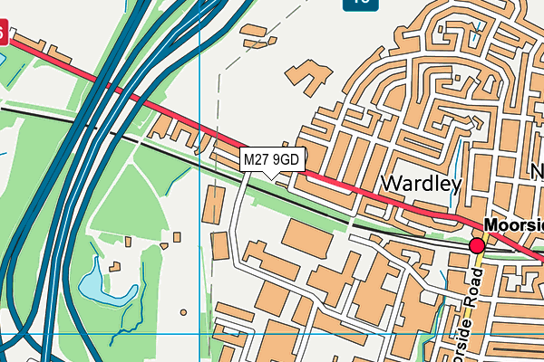 M27 9GD map - OS VectorMap District (Ordnance Survey)