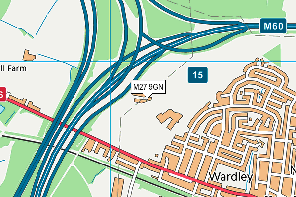 M27 9GN map - OS VectorMap District (Ordnance Survey)