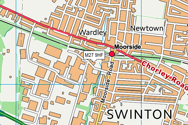 M27 9HF map - OS VectorMap District (Ordnance Survey)