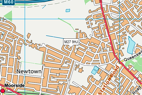 M27 9HJ map - OS VectorMap District (Ordnance Survey)