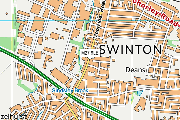 M27 9LE map - OS VectorMap District (Ordnance Survey)