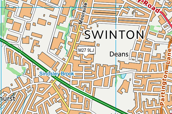 M27 9LJ map - OS VectorMap District (Ordnance Survey)