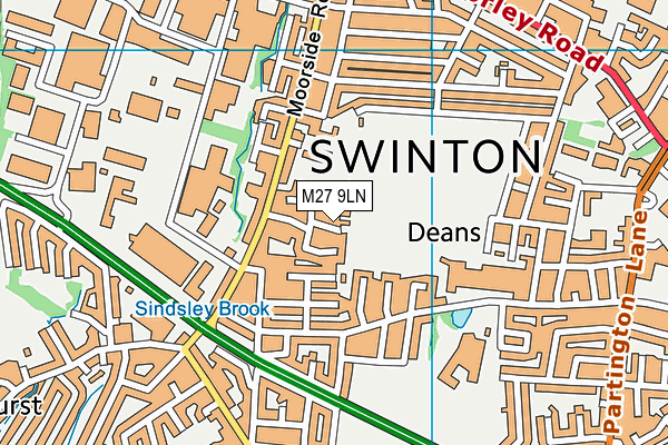 M27 9LN map - OS VectorMap District (Ordnance Survey)