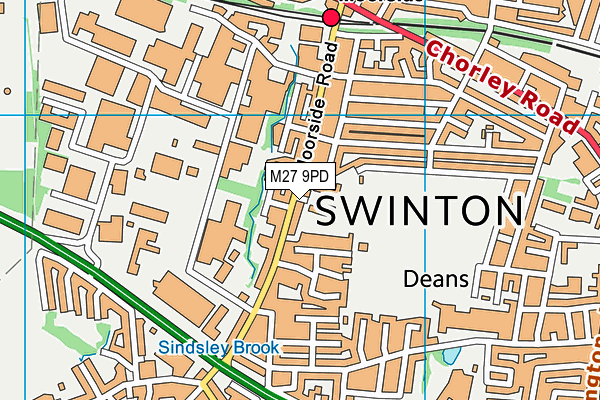 St Charles' RC Primary School map (M27 9PD) - OS VectorMap District (Ordnance Survey)