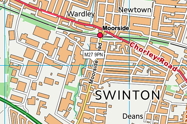 M27 9PN map - OS VectorMap District (Ordnance Survey)