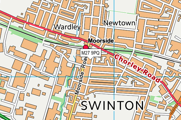 M27 9PQ map - OS VectorMap District (Ordnance Survey)