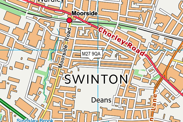 M27 9QA map - OS VectorMap District (Ordnance Survey)