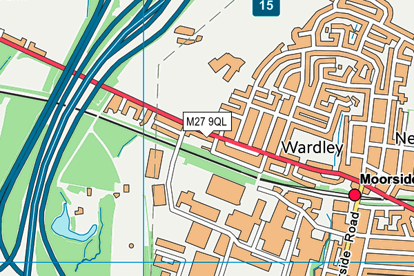 M27 9QL map - OS VectorMap District (Ordnance Survey)