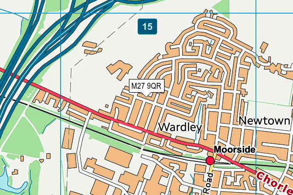 M27 9QR map - OS VectorMap District (Ordnance Survey)