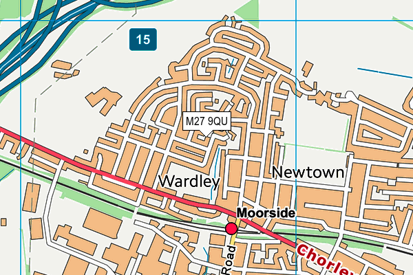 M27 9QU map - OS VectorMap District (Ordnance Survey)