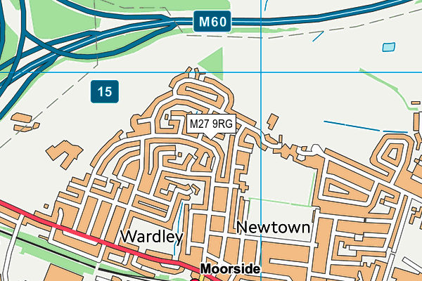 M27 9RG map - OS VectorMap District (Ordnance Survey)