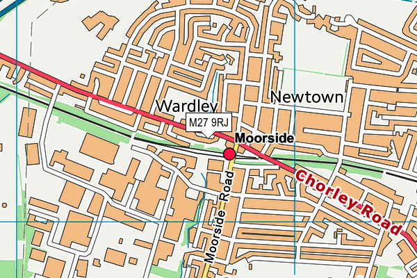 M27 9RJ map - OS VectorMap District (Ordnance Survey)