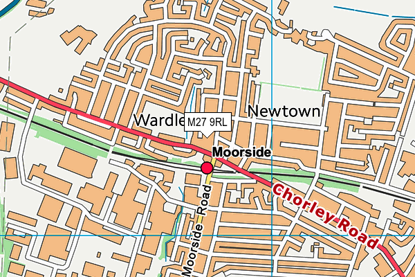 M27 9RL map - OS VectorMap District (Ordnance Survey)