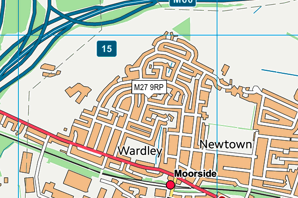 M27 9RP map - OS VectorMap District (Ordnance Survey)