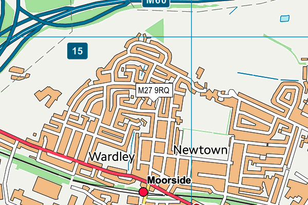 M27 9RQ map - OS VectorMap District (Ordnance Survey)