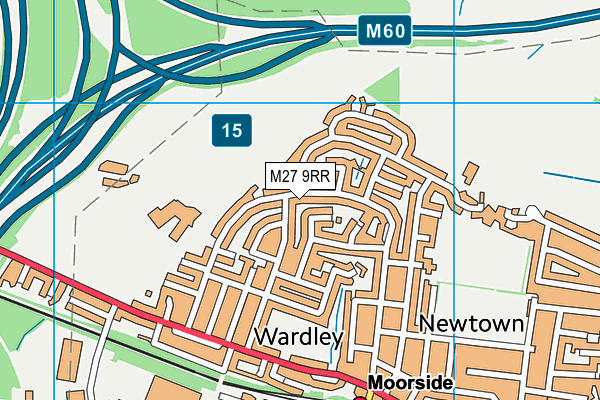 M27 9RR map - OS VectorMap District (Ordnance Survey)