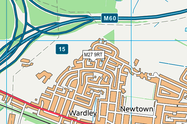 M27 9RT map - OS VectorMap District (Ordnance Survey)