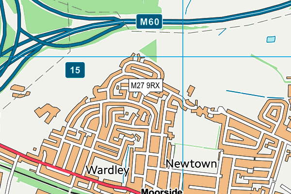 M27 9RX map - OS VectorMap District (Ordnance Survey)